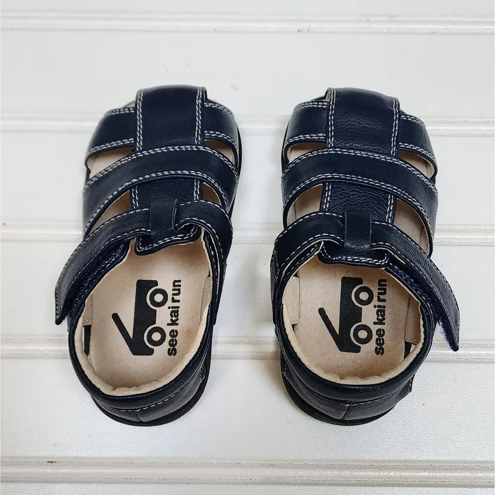 See Kai Run Navy Fisherman Sandals Size 5 Toddler